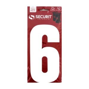 White Self Adhesive Wheelie Bin Numbers Pack 2