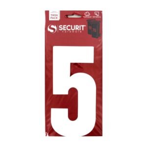 White Self Adhesive Wheelie Bin Numbers Pack 2