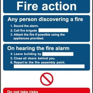 Fire Action Sign