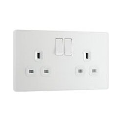 13a 2 Gang Plastic Switched Socket