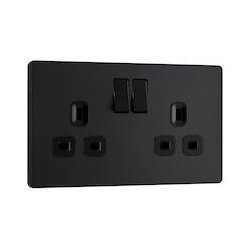 13a 2 Gang Plastic Switched Socket